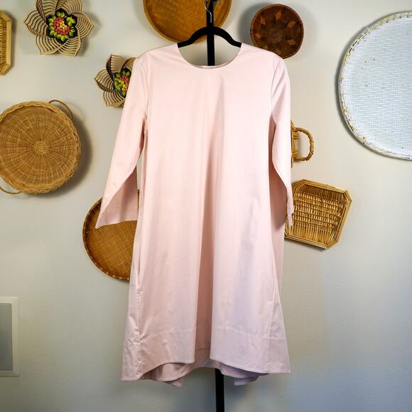 COS Long Sleeve Open Back Dress Pink Women Size 12 - Picture 1 of 7